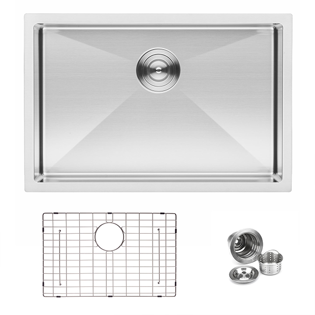 Fregaderos de cocina hechos a mano del acero inoxidable SUS304 de Undermount del solo cuenco de 27 pulgadas