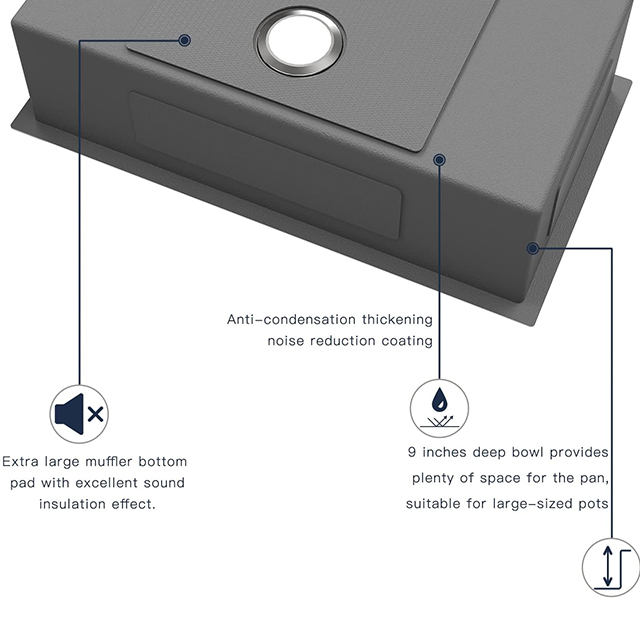 Fregaderos de cocina hechos a mano de acero inoxidable SUS304 de Undermount de un solo cuenco de 30 pulgadas