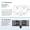 Fregadero de cocina de acero inoxidable de doble cubeta 60_40 bajo encimera de 33 pulgadas